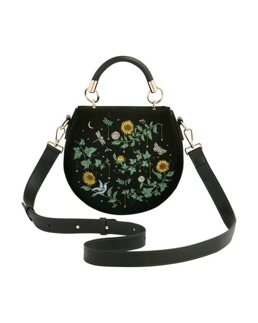Fable England Black Charlotte Sunflower Top Handle Bag