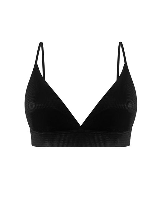 Why Mary Black Luna Metallic Bralette Top