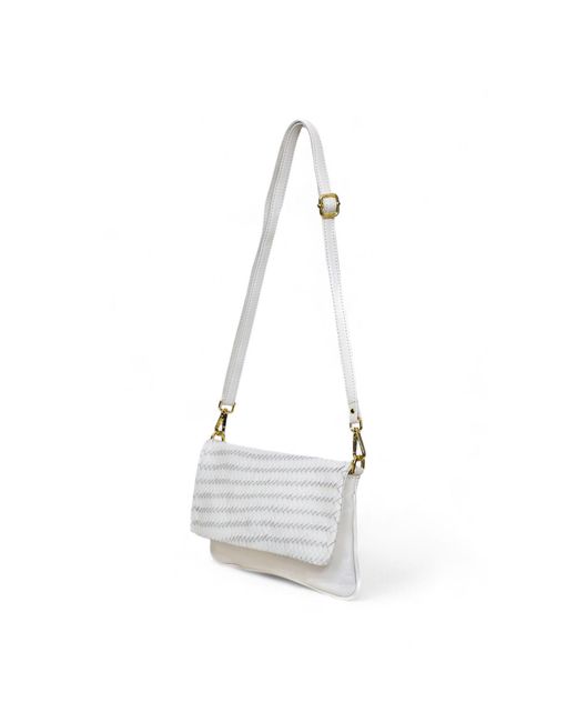 Hides Leather Co. White Travel Charm Bag, Wristlet & Crossbody Leather Bag With Italian Hardware