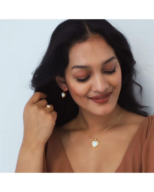 Luna Charles Metallic Cora Opal Heart Necklace
