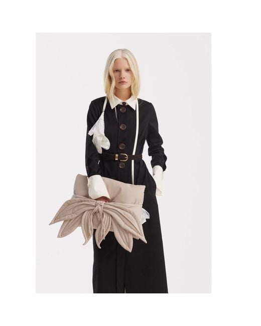 Julia Allert Natural Neutrals Petal Faux Leather Evening Clutch Bag