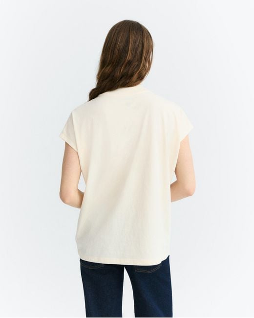 Thinking Mu White Ecru Dandelion Volta T-Shirt