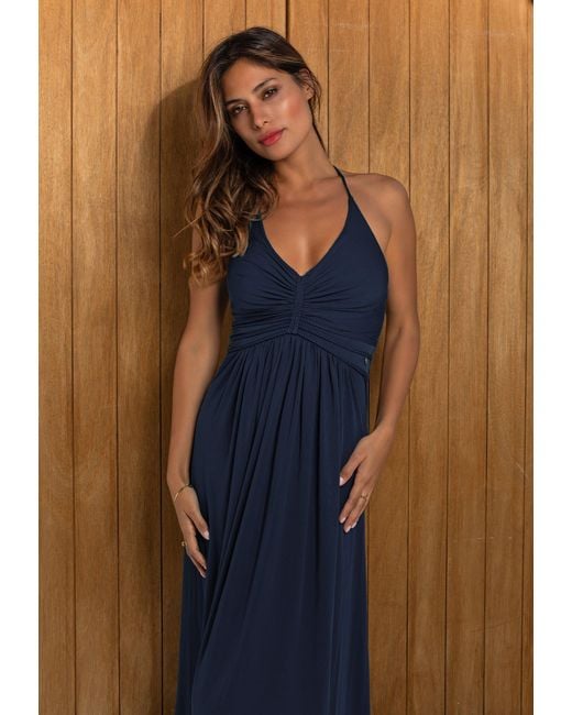 Chic by Lirette Blue Halter Dress Natural