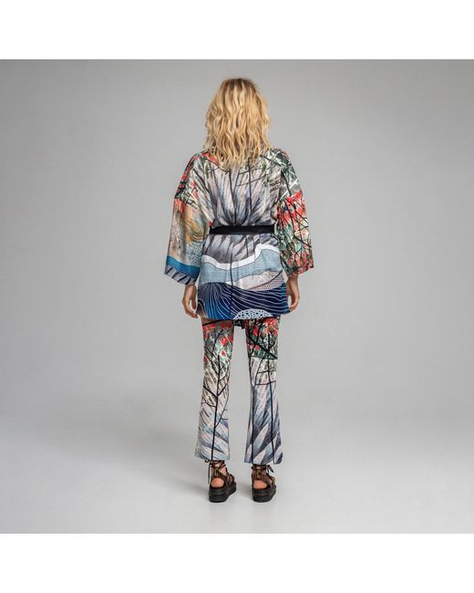 ARTISTA Blue Lil Printed One-Size Kimono