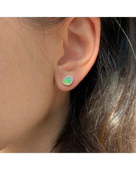 KAMARIA Blue Opal Pebble Stud Earrings