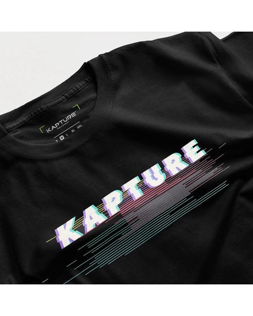 Kapture Black Motion Printed Tee for men
