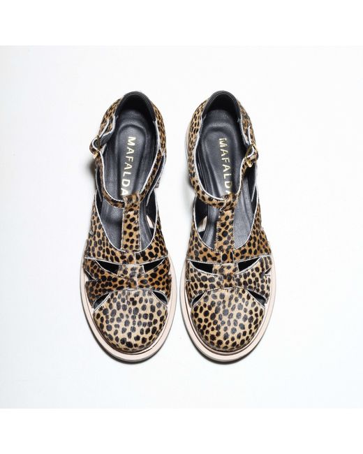 Mafalda Black Maite Animal Print Fisherman Sandals