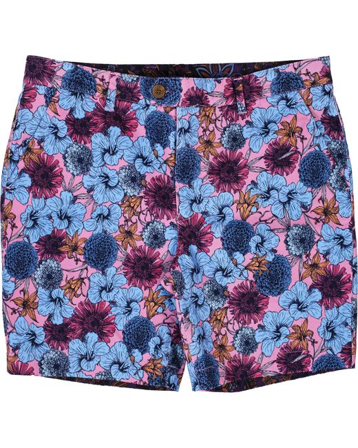 Lords of Harlech Blue John Hibiscus Garden Shorts for men