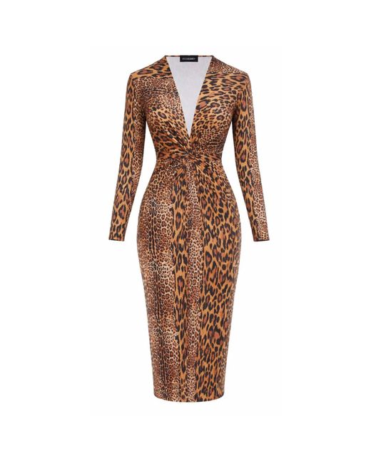 ROSERRY Brown Mallorca Midi Dress