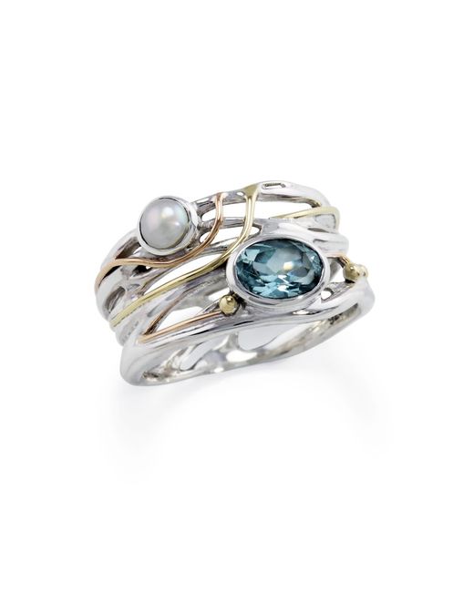 Isla Silver White Topaz & Freshwater Pearl Statement Ring