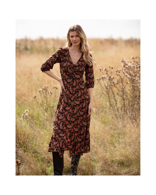 At Last Brown Belgravia Midi Dress Chocolate