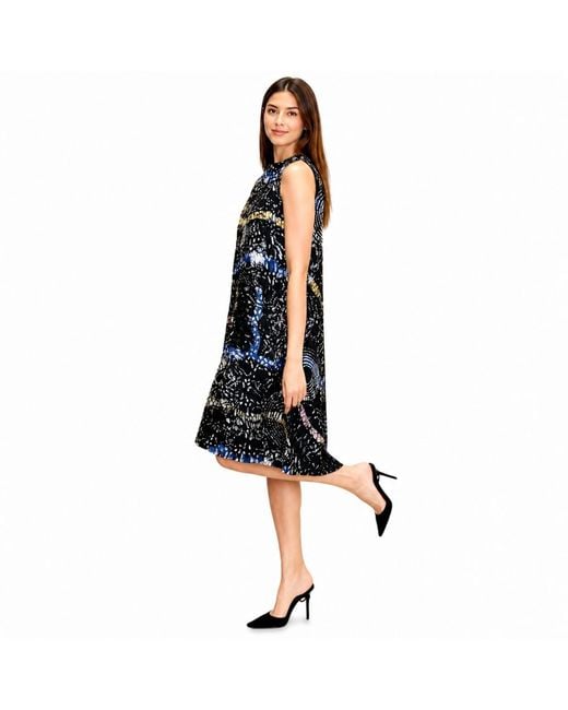 Chuks Collins Blue Ajah Collection – Printed A-Line Dress
