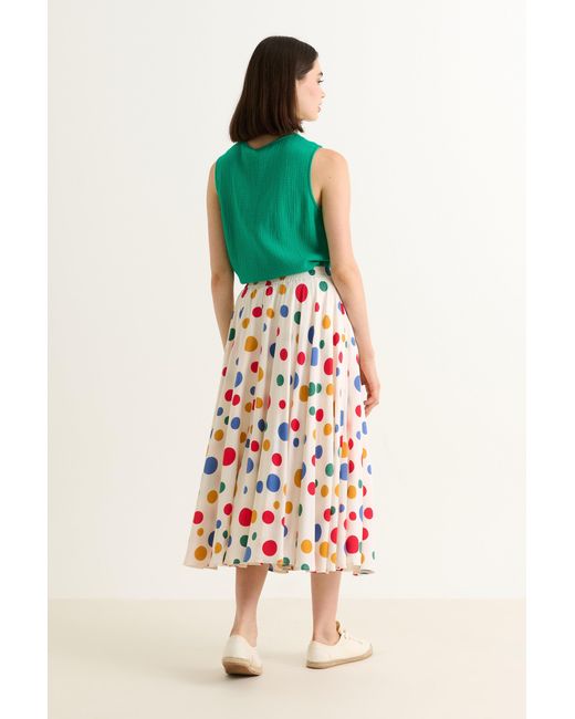 Louche White Agatha Dotty Print Circle Midaxi Skirt