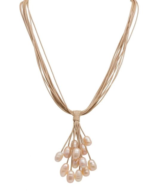 Saachi White Tahitian Wax Corded Classic Pearl Necklace