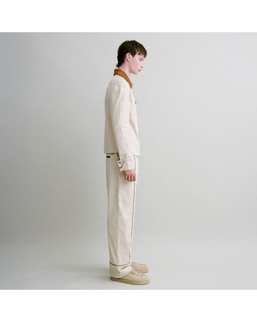 Luroq London Natural Neutrals Contrast Detail Shirt for men