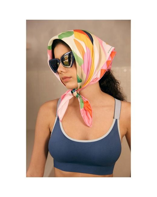 Jessie Zhao New York Pink Double Sided Silk Scarf Of Spring Garden Harmony