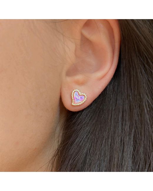 KAMARIA Purple Amore Heart Stud Earrings