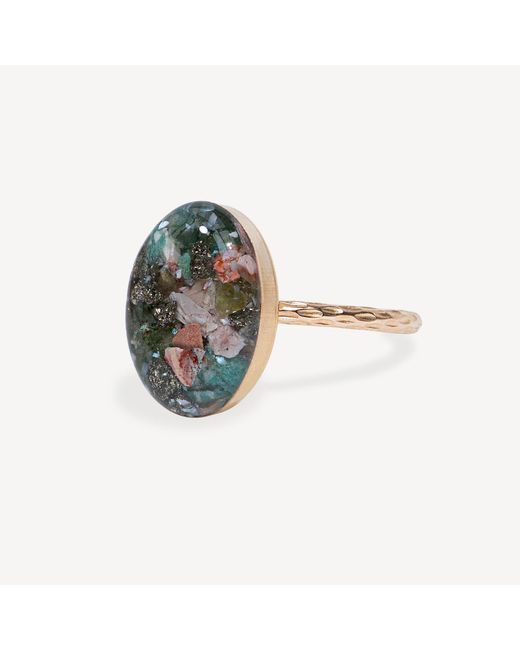 Kate Koel Green Gemstone Oval Statement Ring