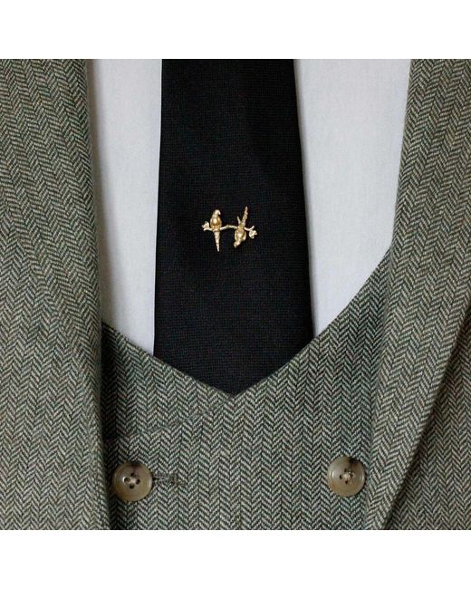 Lee Renee Metallic Parakeet Lapel Pin – Two Friends On A Branch – for men