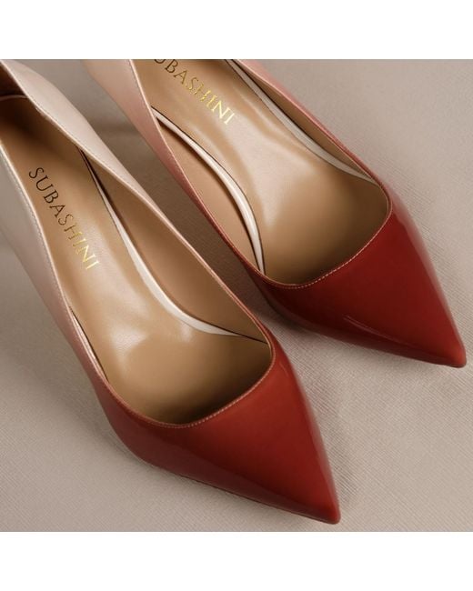 Subashini Heels Brown Crimson Dusk