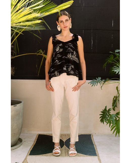 Em & Shi Black Arizona Tie Up Top