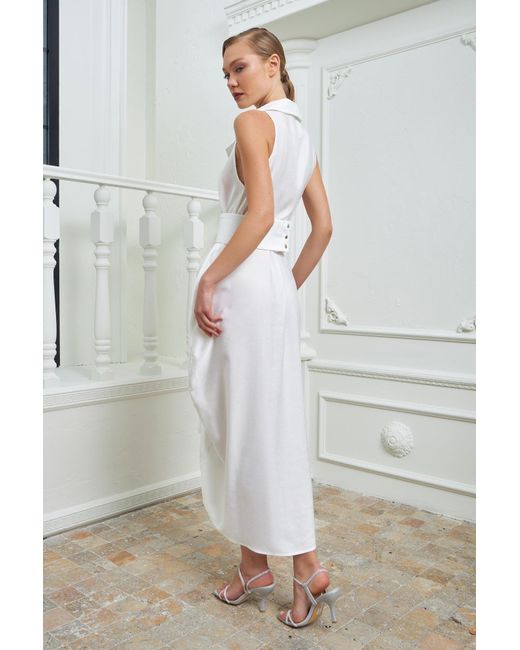 Lumina Eligma White The Tuxedo Dress