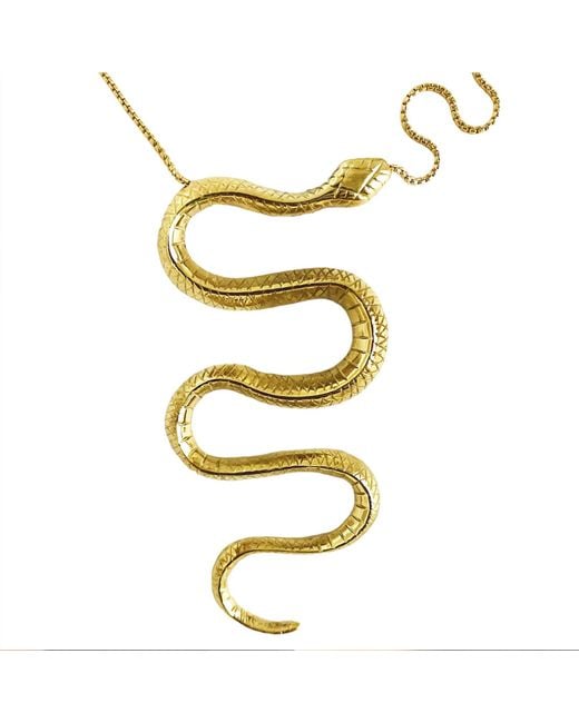 Aki Roc Jewelry Metallic Inca Snake Pendant Necklace