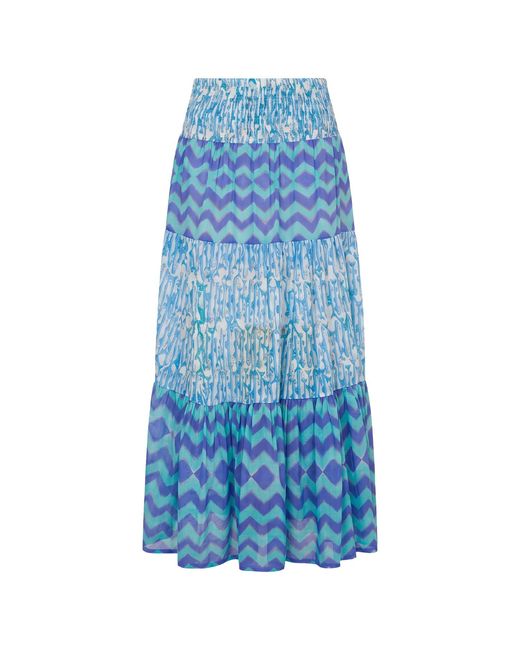 Casa Atelier by Ferdinando Fusco Blue Poseidon Maxi Skirt
