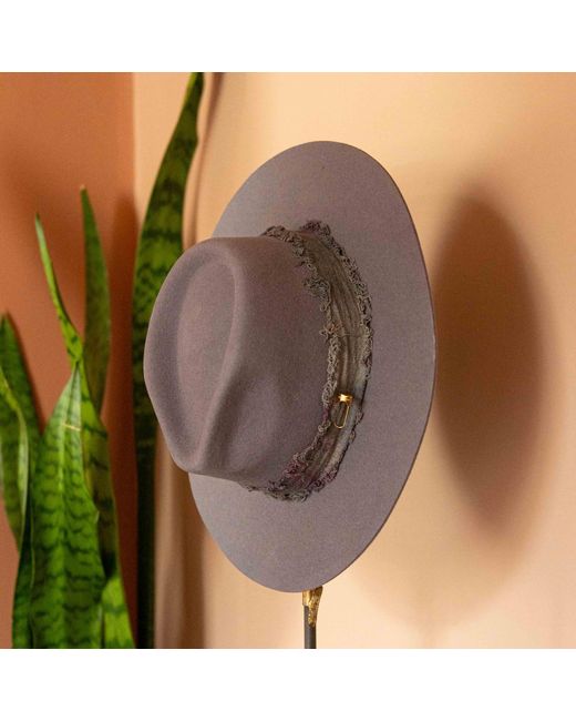 Shaded the Label Brown Pendower Slate Fedora Hat