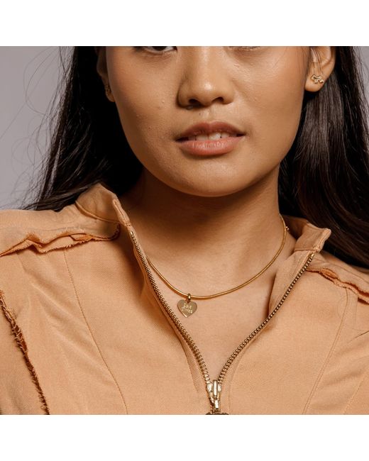 Cloud Haven Metallic Gentle Soul Heart Tag Necklace