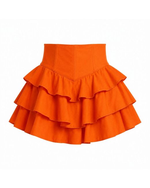 Ofuure Orange Dilara Mini Skort