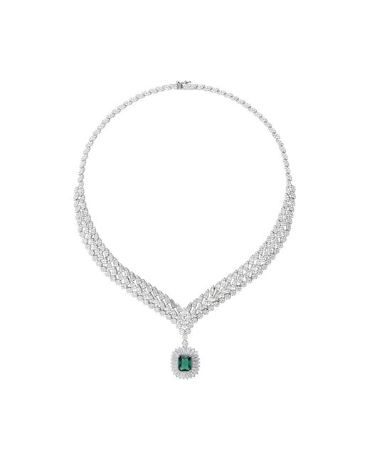 Latelita London Metallic Countess Statement Emerald Necklace