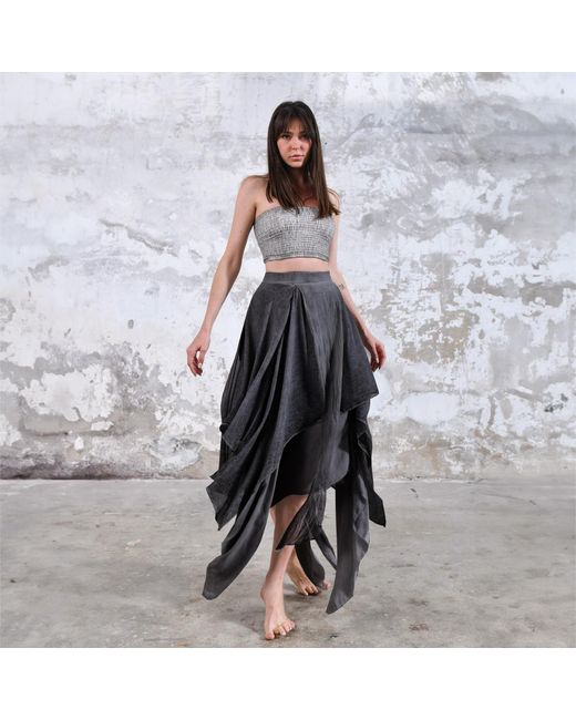 Zhenabia Black Neutrals Bia Skirt Charcoal