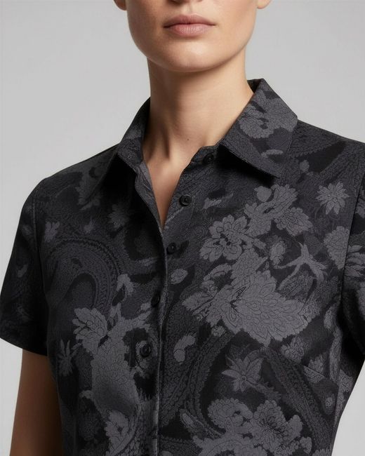 Lords of Harlech Black Shelley Paisley Explosion Printed Shirt