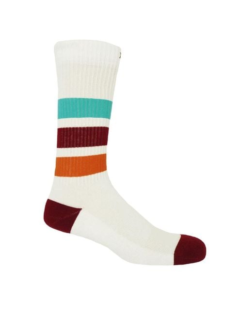 Peper Harow - Made in England Blue Striped Organic Sport Socks 2 Pack for men