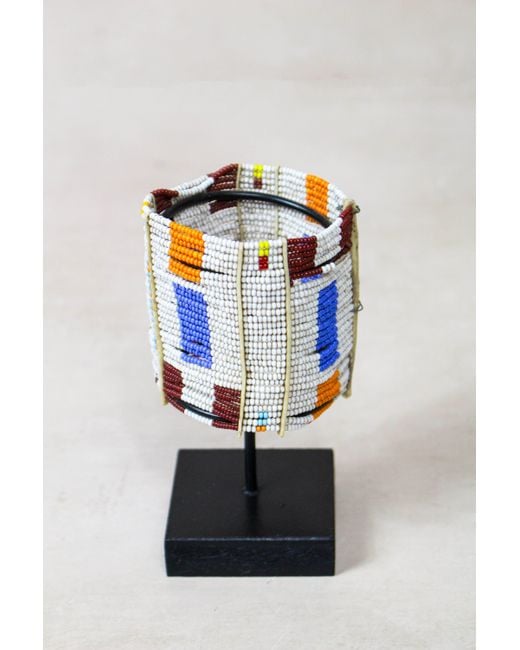 Botanical Boys Blue Beaded Maasai Cuff Bracelet