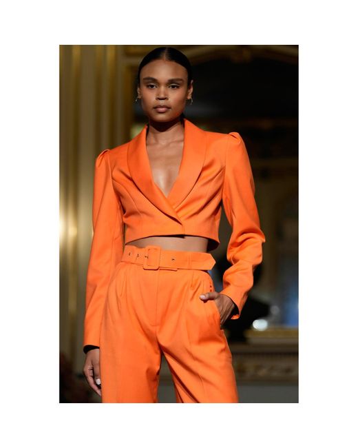 Angelika Jozefczyk Sanremo High-rise Wide-leg Suit Pants Orange