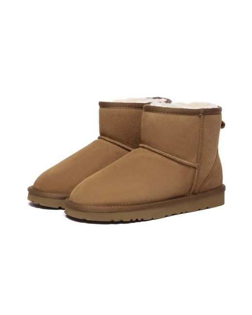 EverAu Australia Brown Ostrich Leather Short Boots