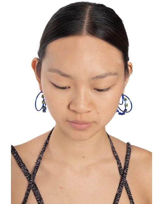 Lavani Jewels Blue Motoko Triple Hoops