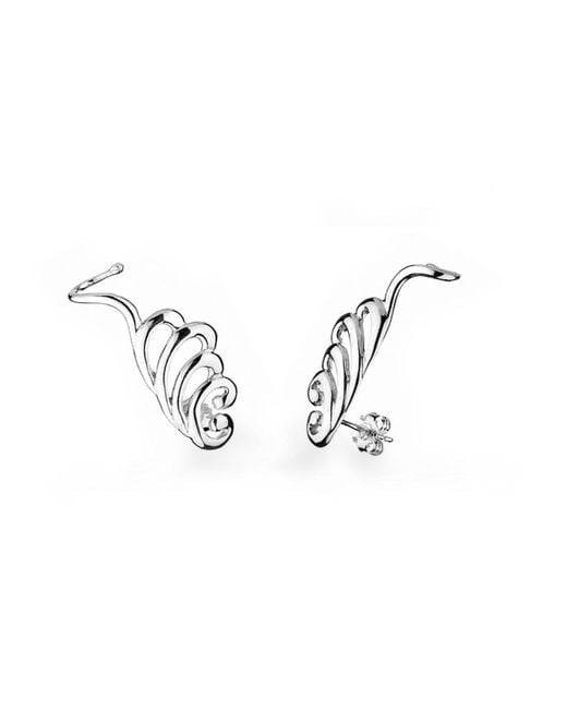Gold & Honey Metallic Angle Wings Ear Climbers