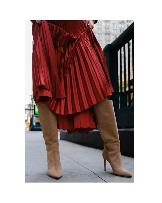 Beautiisoles by Robyn Shreiber Made in Italy Brown Neutrals Yara Comfortable Suede Tall High Heel Boot