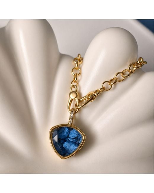 My Little Nature Blue Stone Triangle Pendant Necklace