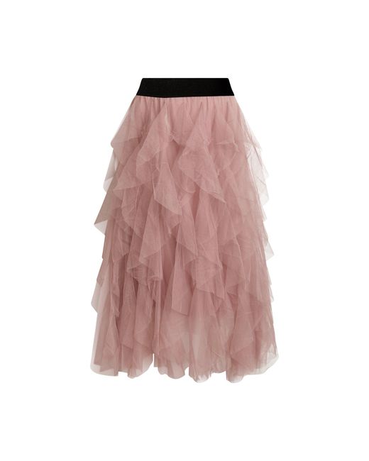 James Lakeland Pink Tulle Ruffle Midi Skirt