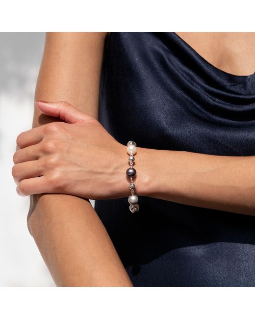 Dower & Hall Metallic Nugget & Mixed Freshwater Pearl Bracelet