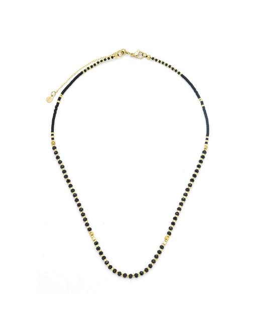 KAMARIA Metallic Lumira Mini Gemstone Necklace With Miyuki Beads