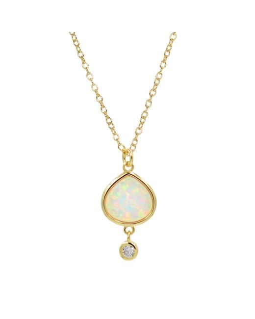 KAMARIA Metallic Best Friend Opal Pear Necklace With Crystal Drop
