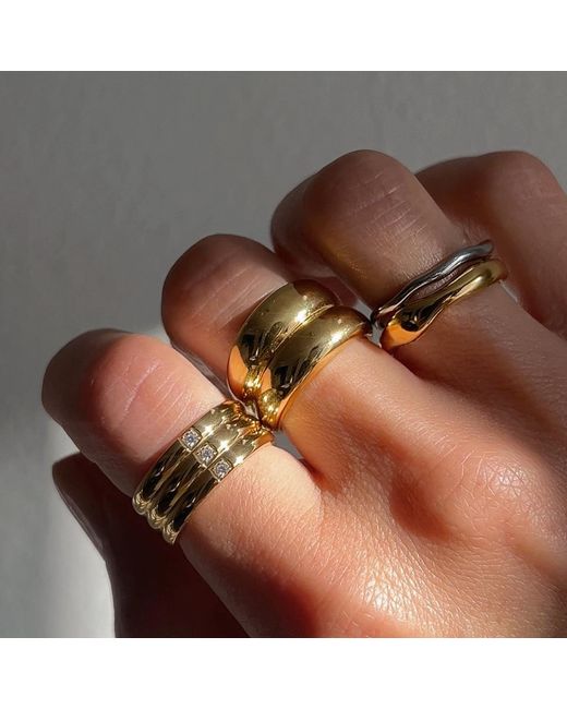 Mickey's Girl Metallic Double Stacked Waterproof Rings