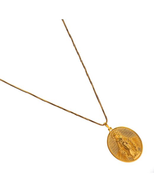 Ebru Jewelry Metallic Divine Grace Virgin Mary Medallion Necklace