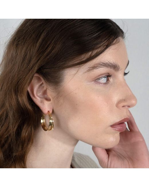 Rare Matters Jewelry White Gemstone Hoop Earrings