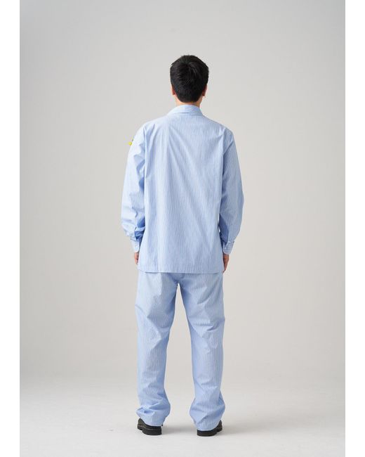 Éclectique Blue Striped Casual Pants for men